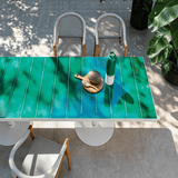 Modern Outdoor Dining Table with Metal Pedestal Base