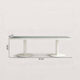 Modern Outdoor Dining Table with Metal Pedestal Base