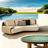 Modern Outdoor Sofa with Woven Rope Frame