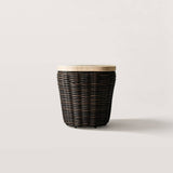 Outdoor Side Table with Woven Wicker Base