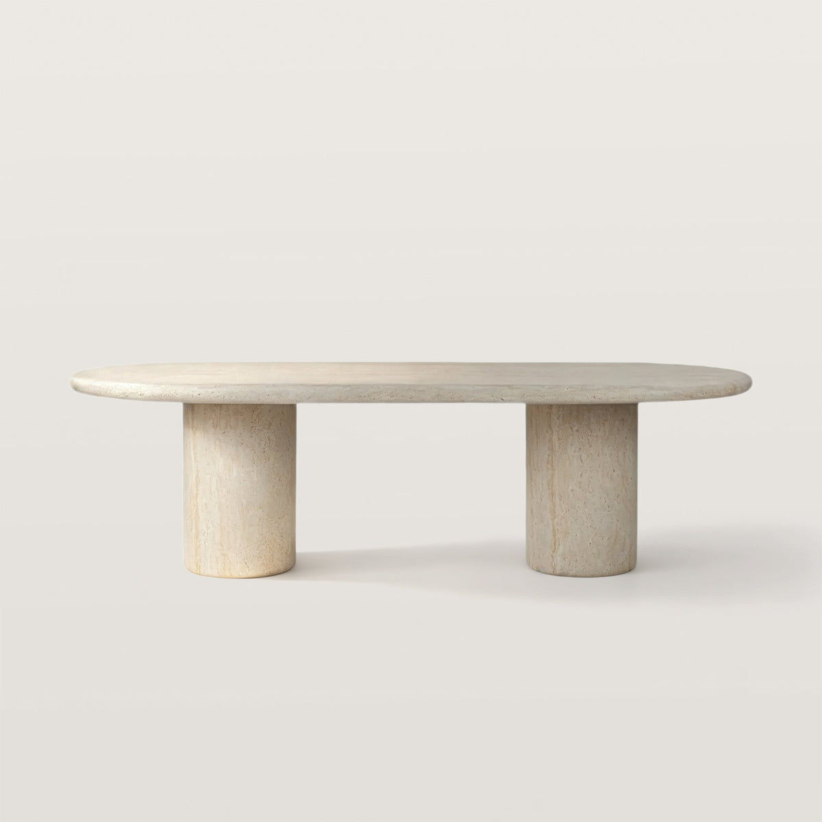 Modern Outdoor Dining Table with Double Pedestal Base