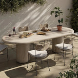 Modern Outdoor Dining Table with Double Pedestal Base