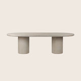 Modern Outdoor Dining Table with Double Pedestal Base