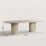 Modern Outdoor Dining Table with Double Pedestal Base