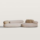 Pebble Shaped Fabric Sofa Set with Coffee Table