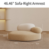 Pebble Shaped Fabric Sofa Set with Coffee Table