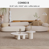 Pebble Shaped Fabric Sofa Set with Coffee Table