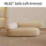 Pebble Shaped Fabric Sofa Set with Coffee Table