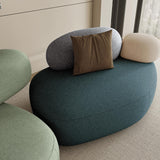 Pebble Shaped Fabric Sofa Set Deep Seat Couches