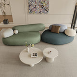 Pebble Shaped Fabric Sofa Set Deep Seat Couches