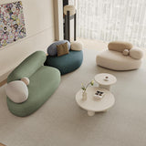 Pebble Shaped Fabric Sofa Set Deep Seat Couches
