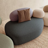 Pebble Shaped Fabric Sofa Set Deep Seat Couches