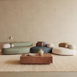 Pebble Shaped Fabric Sofa Set Deep Seat Couches