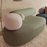 Pebble Shaped Fabric Sofa Set Deep Seat Couches