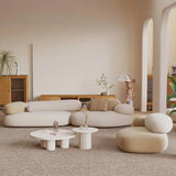 Pebble Shaped Fabric Sofa Set with Coffee Table