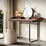 Modern Minimalist Vanity Table with Round Mirror