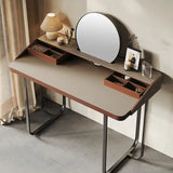 Modern Minimalist Vanity Table with Round Mirror