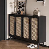 Free-standing Rattan Shoe Storage Cabinet