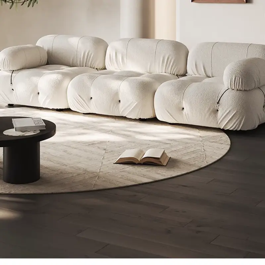 Fabric Fluffy Sofa Minimalist Deep Seat Couches