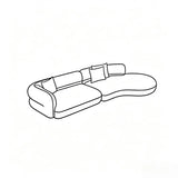 Deep Seat Minimalist Curved Sofa Sectional Couch