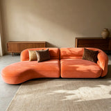 Deep Seat Minimalist Curved Sofa Sectional Couch