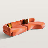 Deep Seat Minimalist Curved Sofa Sectional Couch