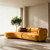 Deep Seat Minimalist Curved Sofa Sectional Couch