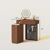 Small Corner Makeup Vanity Cupboard Dressing Table
