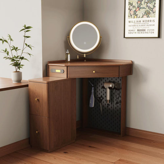Small Corner Makeup Vanity Cupboard Dressing Table