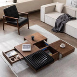 Modern Square Walnut Coffee Table