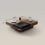 Modern Square Walnut Coffee Table