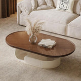 Modern Wood Oval Coffee Table for Livingroom