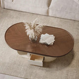 Modern Wood Oval Coffee Table for Livingroom