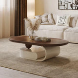 Modern Wood Oval Coffee Table for Livingroom