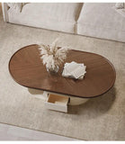 Modern Wood Oval Coffee Table for Livingroom