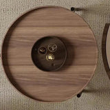 Modern Style Round Coffee Table with Storage