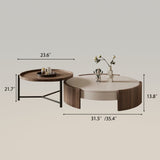 Modern Style Round Coffee Table with Storage