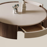 Modern Style Round Coffee Table with Storage