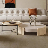 Modern Style Round Coffee Table with Storage