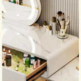 White Makeup Vanity with Cushioned Stool