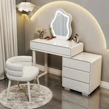 White Makeup Vanity with Cushioned Stool