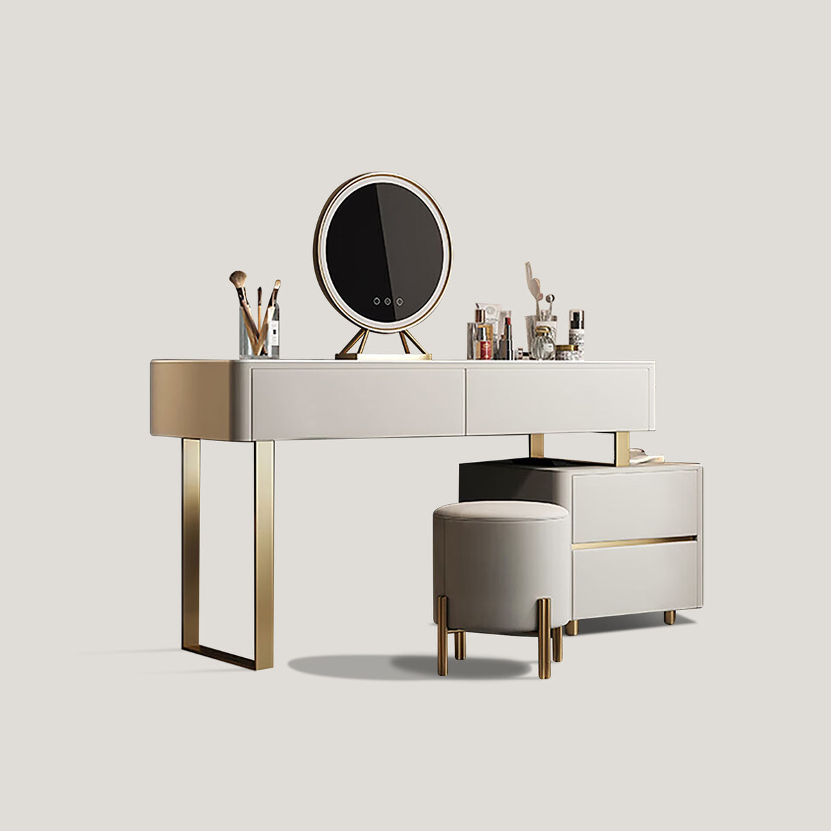 Modern Makeup Vanity Set with Storage