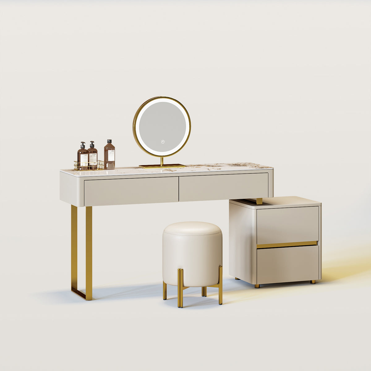 Modern Makeup Vanity Set with Storage