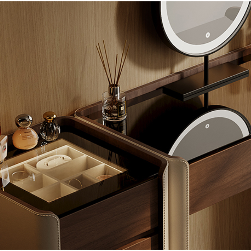 ultra modern dressing table JASIWAY Modern Dressing Table with Sintered Stone Top and Spacious Drawers