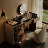 Modern Makeup Vanity Set with Light Dressing Table with Jewelry Storage Cabinet