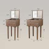 Modern Makeup Vanity Table with Flip-Top Mirror and Stool