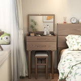 Modern Makeup Vanity Table with Flip-Top Mirror and Stool