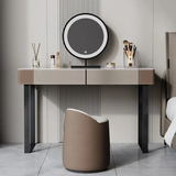 Modern Makeup Vanity with Marble Countertop and Lighted Mirror