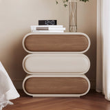 Modern Minimalist Nightstand with 3 Wooden Drawers
