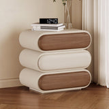 Modern Minimalist Nightstand with 3 Wooden Drawers